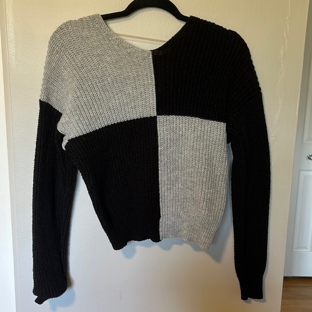 Black and grey sweater